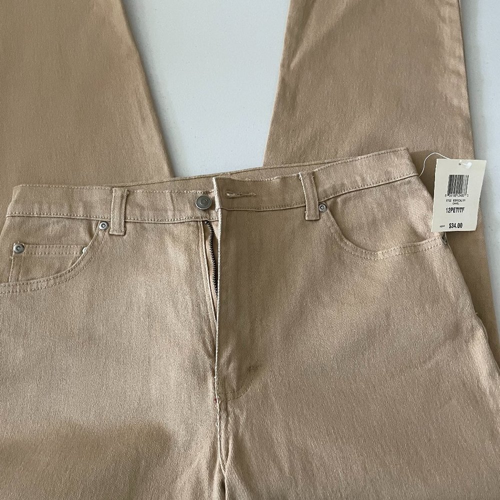 NWT Ladies 12 Petite Tan Jeans